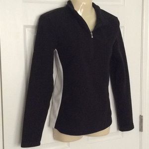 IZOD fleece quarter zip pullover Sz S fleece jacket black long sleeve Like New